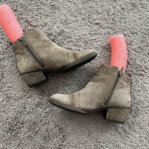 Pikolinos Boots Womens Size EU 37 Taupe Suede Ankle Booties Side Zip Tassel - Picture 7 of 8